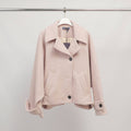 Chaqueta corta de lana mezclada con cuello sastre