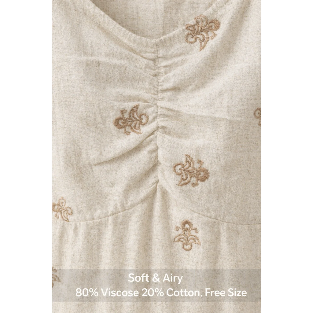 Vestit mediterrani brodat – cotó i viscosa natural