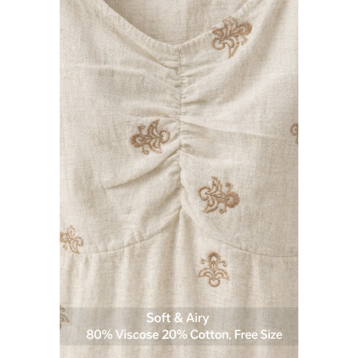 Vestit mediterrani brodat – cotó i viscosa natural