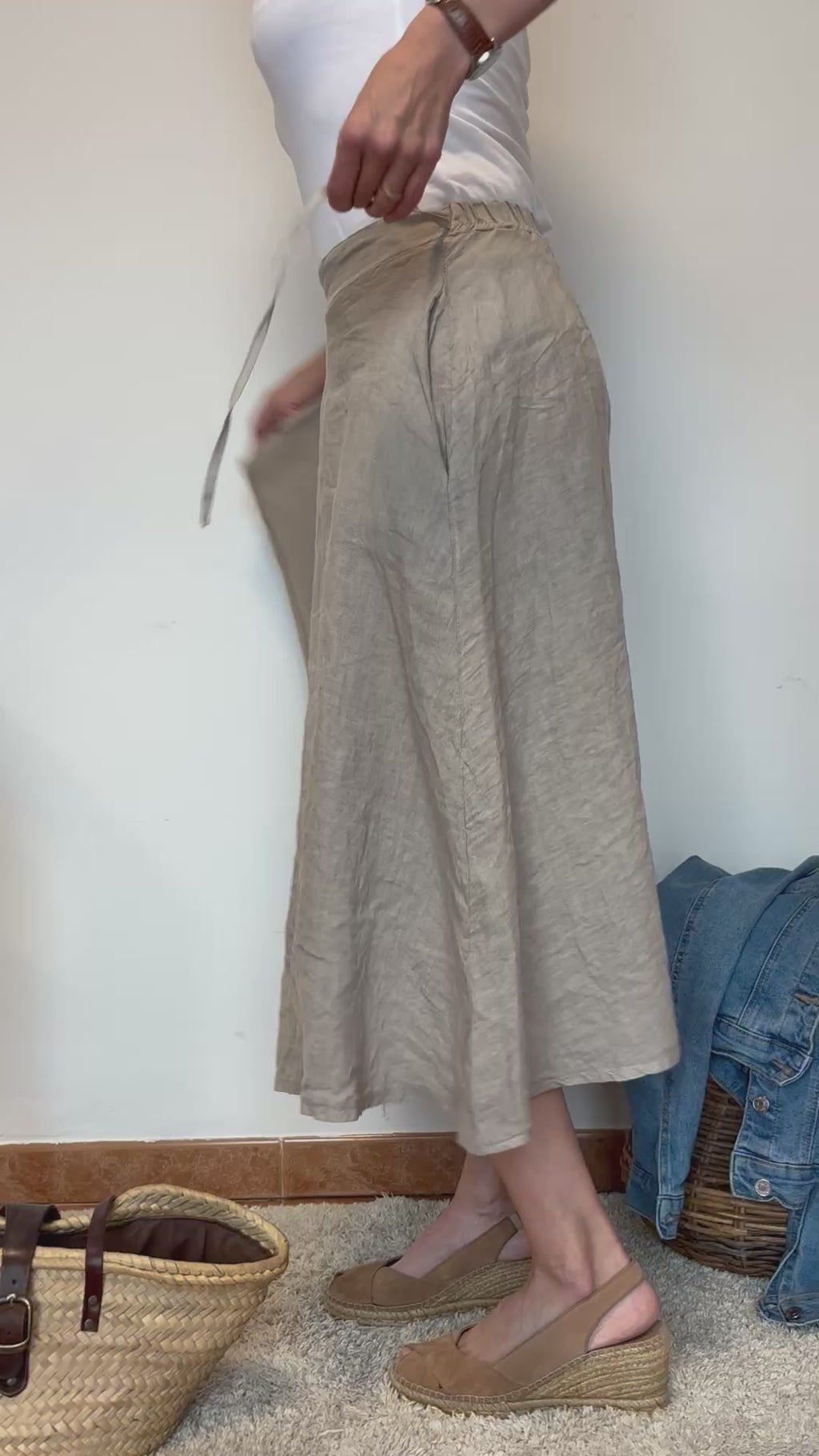 Faldilla wrap de lli natural – essència mediterrània